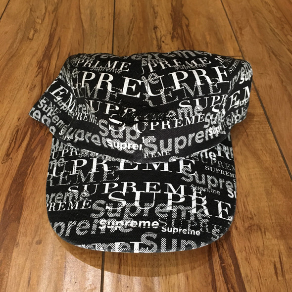 Supreme Hat Logo Pattern 6-Panel Black F/W20' Supreme Hat Logo Pattern 6-Panel Black F/W20'