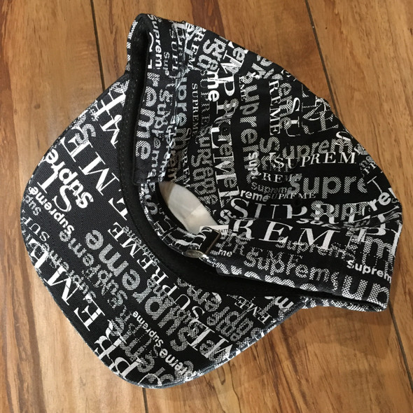 Supreme Hat Logo Pattern 6-Panel Black F/W20' Supreme Hat Logo Pattern 6-Panel Black F/W20'