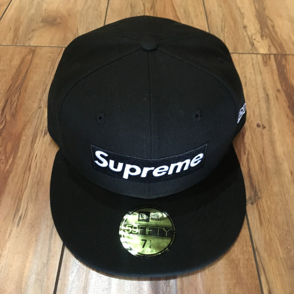 Supreme Box Logo New Era Reverse Black S/S 21' Sz 7 1/2 (#9278)