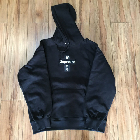 Supreme Box Logo Cross Hoodie Black F/W 20' Sz L (#7253) Supreme Box Logo Cross Hoodie Black F/W 20' Sz L (#7253)