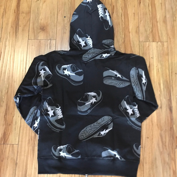 Bape Hoodie Random Sta Full Zip Black Sz L (#7473) Bape Hoodie Random Sta Full Zip Black Sz L (#7473)
