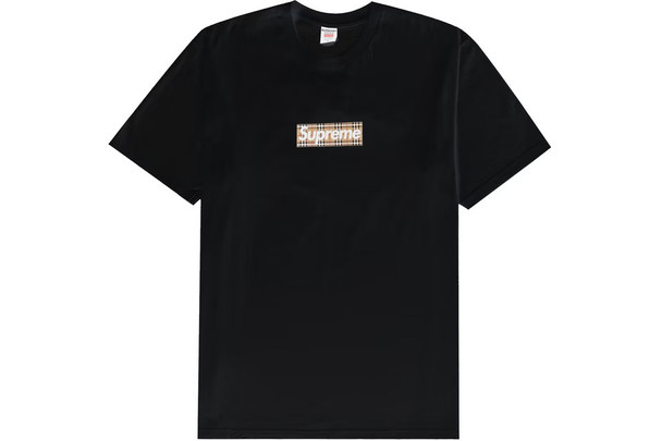 Supreme Burberry Box Logo Tee Black S/S 22'