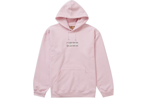 Supreme Burberry Box Logo Hoodie Light Pink S/S 22'