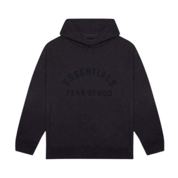 Fear of God ESSENTIALS Jet Black Hoodie S/S 23'