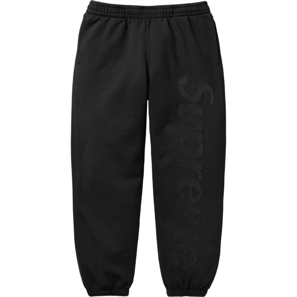 Supreme Satin Applique Sweatpants Black F/W 23'