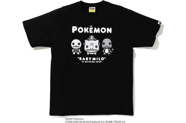 BAPE x Pokemon Monotone Starters Tee #3 Black