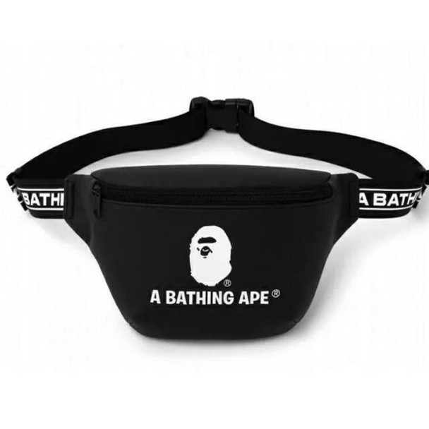 BAPE Ape Logo Waist Bag Black
