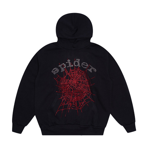 Spider OG Rhinestone Logo Hoodie Black S/S 22'