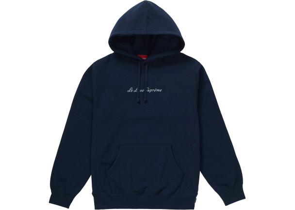 Supreme Le Luxe Hooded Hoodie Navy S/S 19'