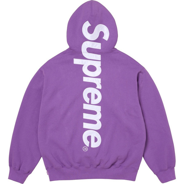 Supreme Satin Applique Logo Hoodie Violet F/W 25'