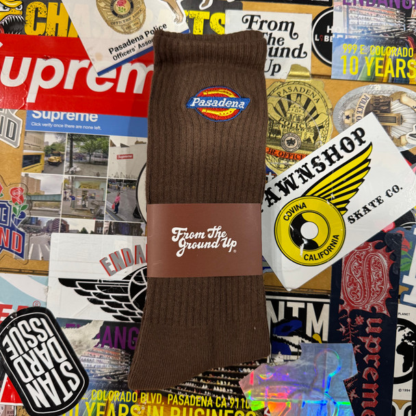 From The Ground Up Pasadena Dickies Brown Socks
