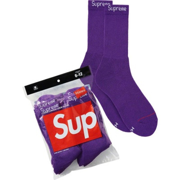 Supreme Hanes Socks Purple Sz 6-12