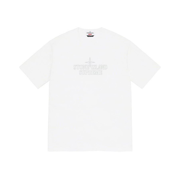 Supreme x Stone Island Embroidered Logo Top White F/W 20