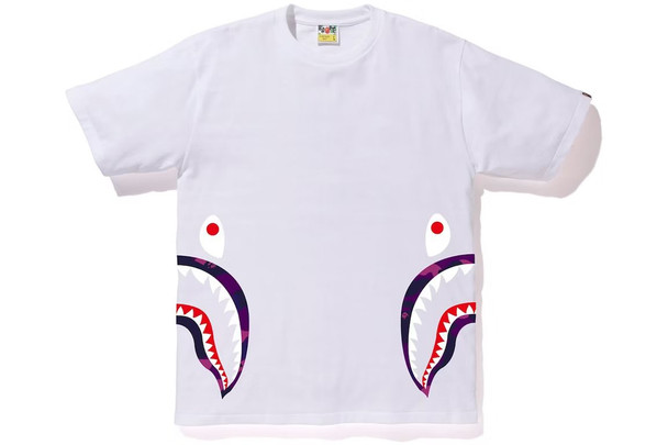 BAPE Side Camo Shark Tee White/Purple