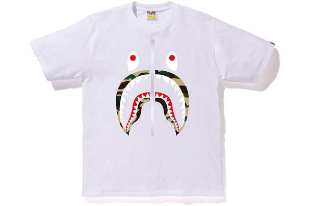 BAPE 1st Yellow Shark Tee White