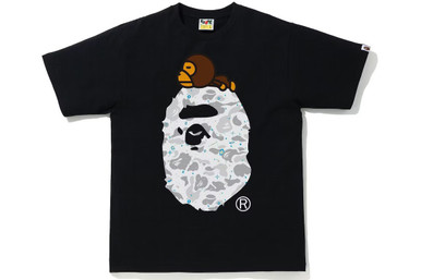 BAPE Space Camo Milo Glow In The Dark Tee Black