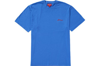 Supreme Arabic Logo Washed S/S Tee Blue F/W 21'