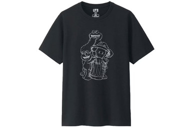 KAWS x Uniqlo x Sesame Street Companion Trash Can Outline Tee