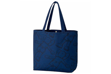 KAWS x Uniqlo All Over Holiday Print Tote Bag Navy (#9234)