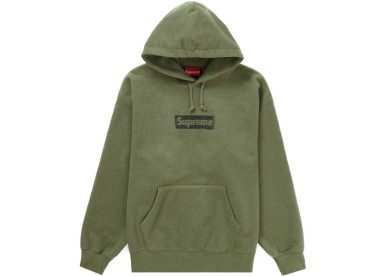 Supreme Inside Out Box Logo Hooded Sweatshirt Heather Grey - Size XXL