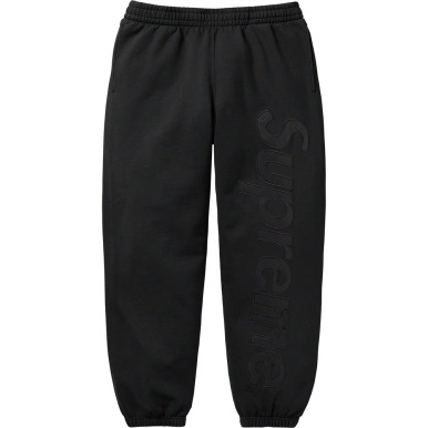 Supreme Satin Applique Hoodie Black F/W 23