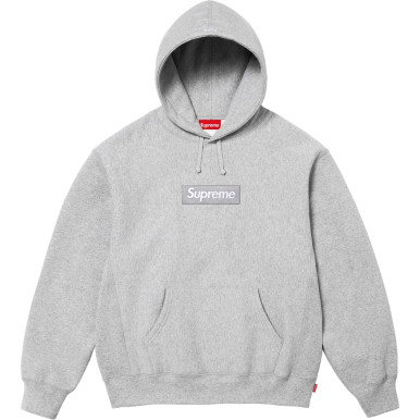 Supreme Box Logo Hoodie Heather Grey F/W 24'