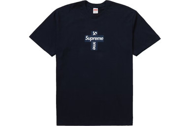 Supreme Cross Box Logo Tee Navy F/W 20' - ENDANGERED LA