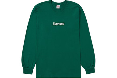 Supreme Box Logo L/S Tee Light Pine F/W 20