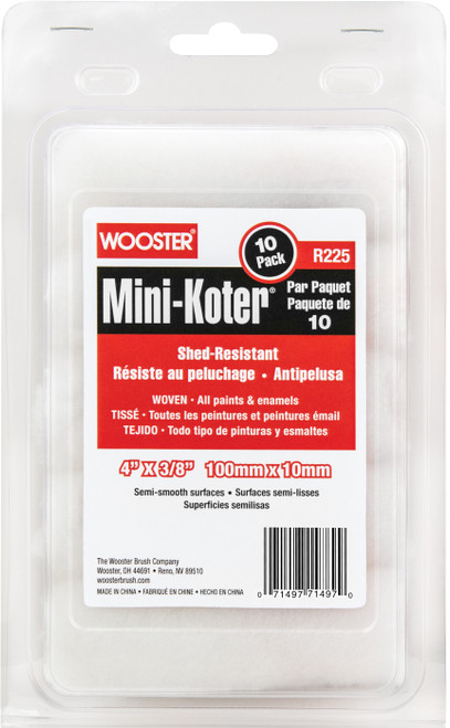 4"x3/8" Mini-Koter White Woven Roller Covers 10pk image 6