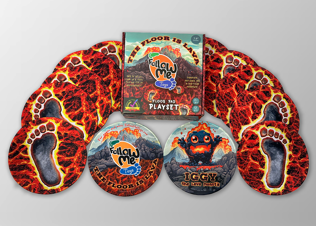 The Floor is Lava - Floor Pad Playset (12pc) - Featuring Iggy the
