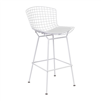 Bertoia Style Barstool in White