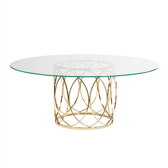 Jules Brushed Gold Dining Table