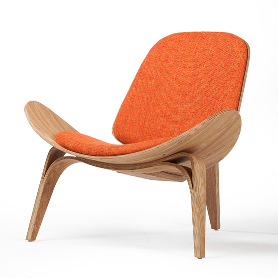 Athena 07 Lounge Chair in Orange Cotton Linen