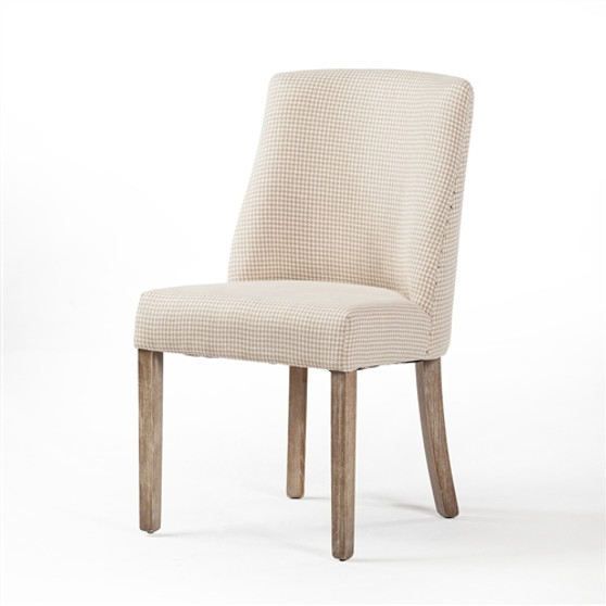Beatrix Dining Chair in Houndstooth Pattern Linen