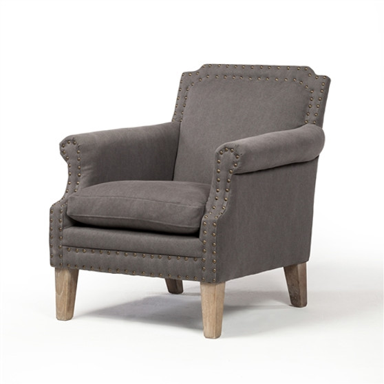 Gavin Occasional Chair in Stonewashed Grey Canvas