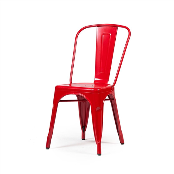 Bastille Side Chair in Red Galvanized Steel