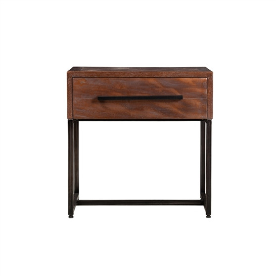 Herringbone Inlay 1 Drawer Night Stand