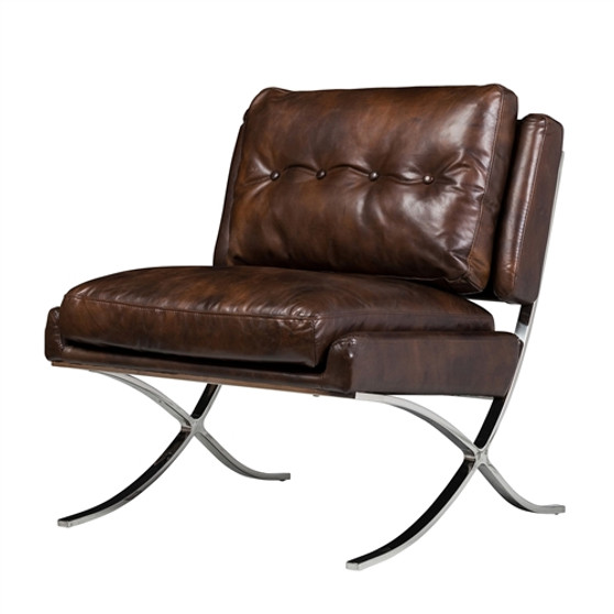 Capetown Occasional Chair in Antique Brown Leather