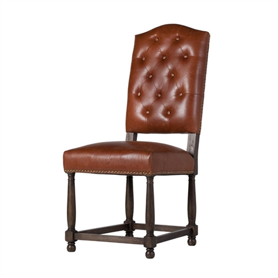 Empire Dining Chair in Brown Leather