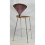 Satine Molded Plywood Bar Stool With Metal Legs