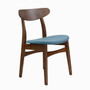 Wegner Style Buhl Side Chair in Blue