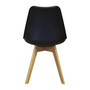 Charles Jacobs Side Chair, Solid Oak Legs, Black