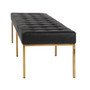 Florence Knoll Style 3 Seater Bench in Black Leather