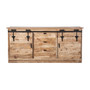 Restoration Sideboard Console with Farmhouse Barn Style Sliding Doors