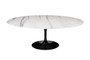 Saarinen Style Tulip Marble Dining Table, 77" Oval