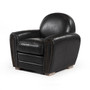 Paris Club Chair in Distressed Black Leather