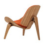 Athena 07 Lounge Chair in Orange Cotton Linen