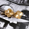 VAN CLEEF & ARPELS Guilloche Vintage Alhambra Earrings 18K YG