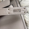 HERMES Kelly Cut Pochette Gris Asphalte Swift GHW