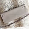 HERMES Kelly Cut Pochette Gris Asphalte Swift GHW